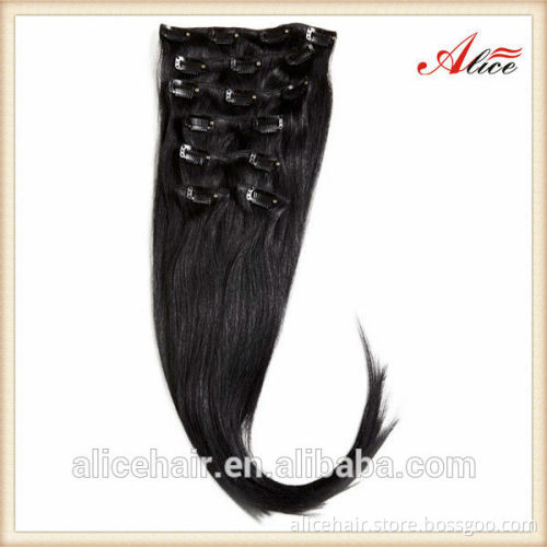 Cheap 100% human hair double drawn full head clip hair extension